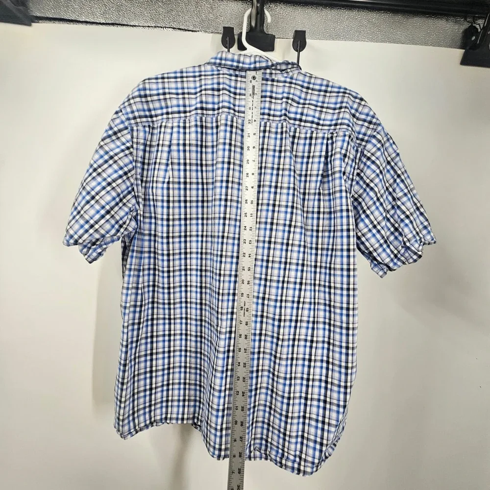 Blue‎ Mountain Mens XL Short Sleeve Plaid Button Down Shirt